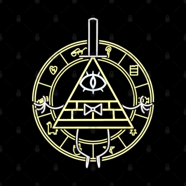 Bill Cipher neon by AlanSchell76