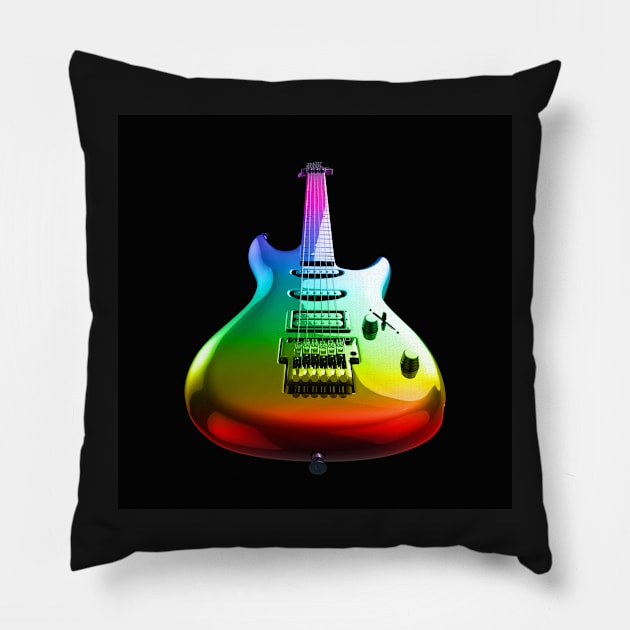 Colourful rock guitar with high gloss reflection. Pillow by victorhabbick