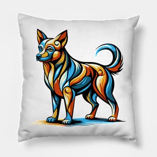 Pop art dog illustration. cubism illustration of a dog Pillow