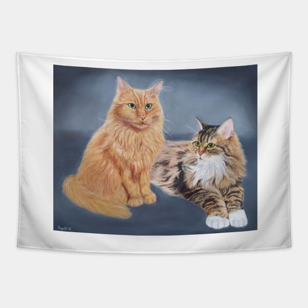 Cat siblings Tapestry by Kunstner74