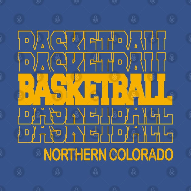 Basketball Northern Colorado in Modern Stacked Lettering by tropicalteesshop