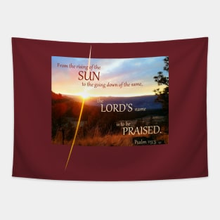 Psalm 113:3 Bible Verse Sunset Sunrise Christian Sunbeam Rising Setting Sun Tapestry