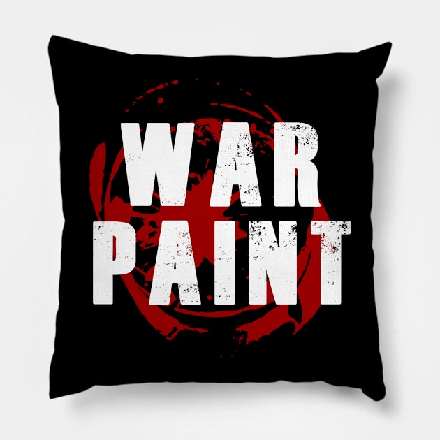 War Paint White Text Pillow by bpcreate