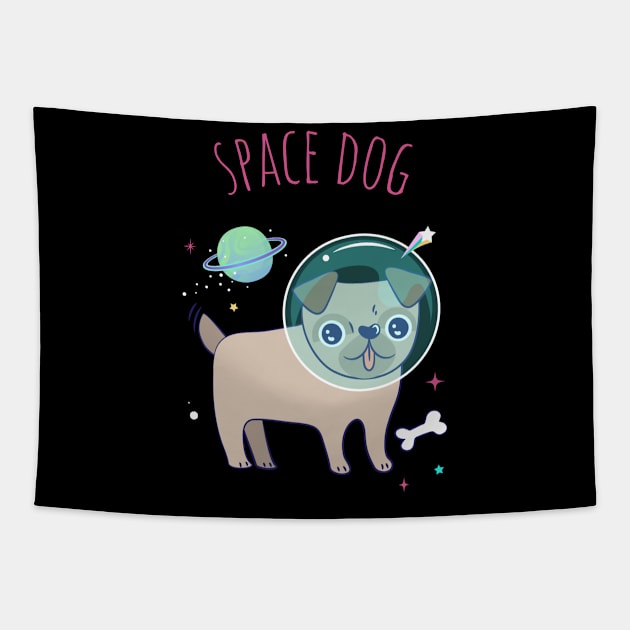 Space Dog Tapestry by Sabahmd