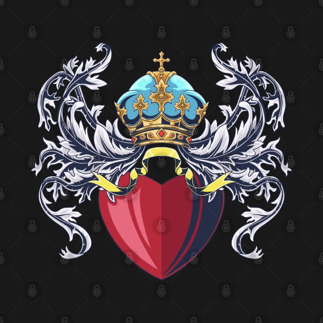 A coat of arm crest heraldic medieval knight with heart or love symbol by Ardiyan nugrahanta