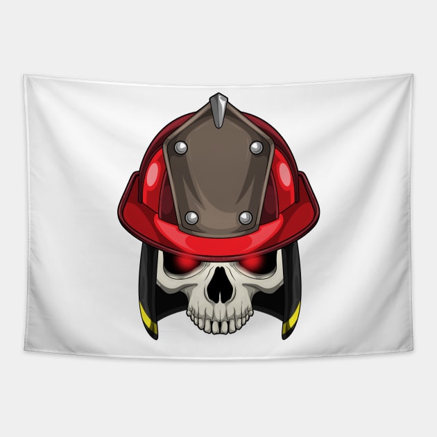 Skull Firefighter Fire department Tapestry by Markus Schnabel