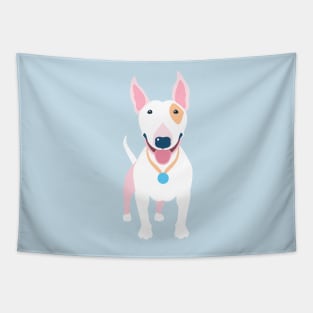 White Bull Terrier dog Tapestry