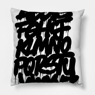 Graffiti Alphabet #5 black Pillow