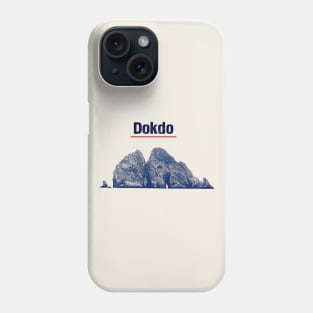 Dokdo's Midnight Majesty: Textured Island Silhouette Phone Case