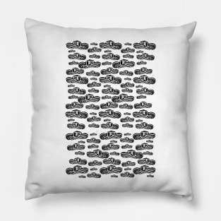 Sombrero Vueltiao in White and Black Ink Pattern Pillow