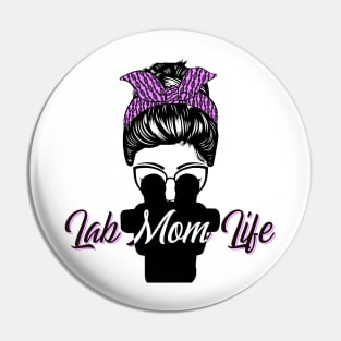 Lab Mom Life Science Microscope Biology Mother’s Day Design Pin