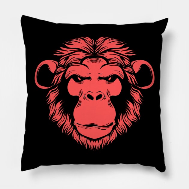 Monkey Face Pillow by TomCage