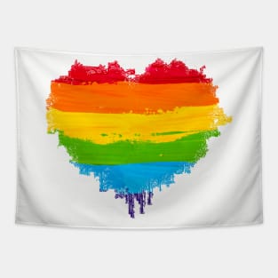 Rainbow Heart Tapestry