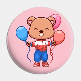 Birthday Bear Cute Cartoon Pin