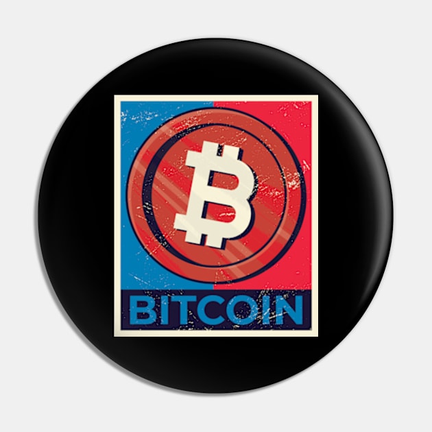 Bitcoin Pop Art Pin by BitcoinSweatshirts