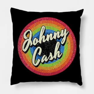 Vintage Style circle - Johnny cash Pillow