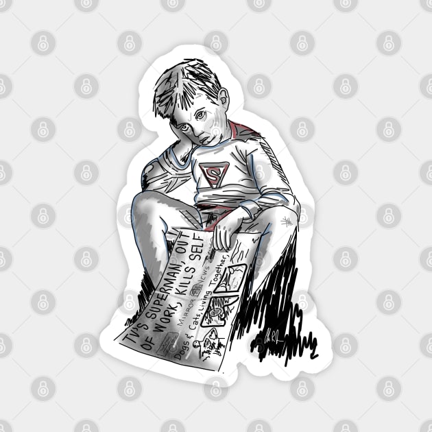 Bummed Out Superboy Magnet by 51Deesigns