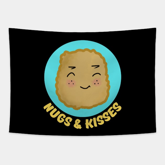 Nugs And Kisses | Nuggets Pun Tapestry by Allthingspunny