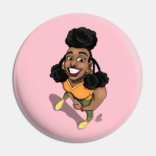 Grinning girl Pin