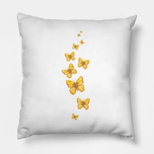 group of yellow butterfly Pillow