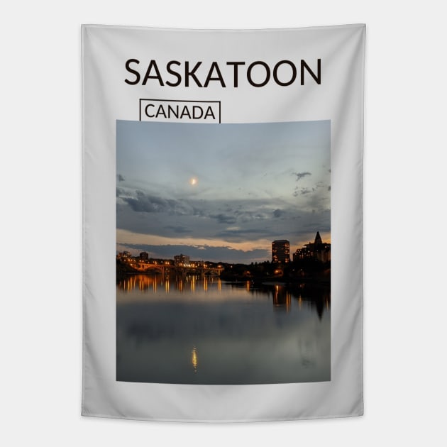 Saskatoon Saskatchewan Canada Panoramic View Skyline Cityscape Gift for Canadian Canada Day Present Souvenir T-shirt Hoodie Apparel Mug Notebook Tote Pillow Sticker Magnet Tapestry by Mr. Travel Joy