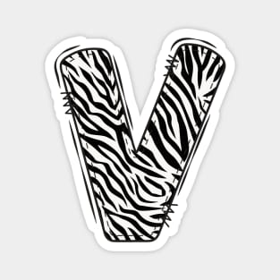 Zebra Letter V Magnet