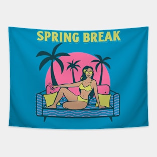 Spring Break pool party Vacation Summer Beach Vibes Tapestry