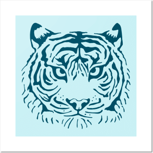 14447878 Blue Tiger Head Posters and Art Prints for Sale