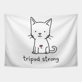 Tripod Strong Cat Tapestry