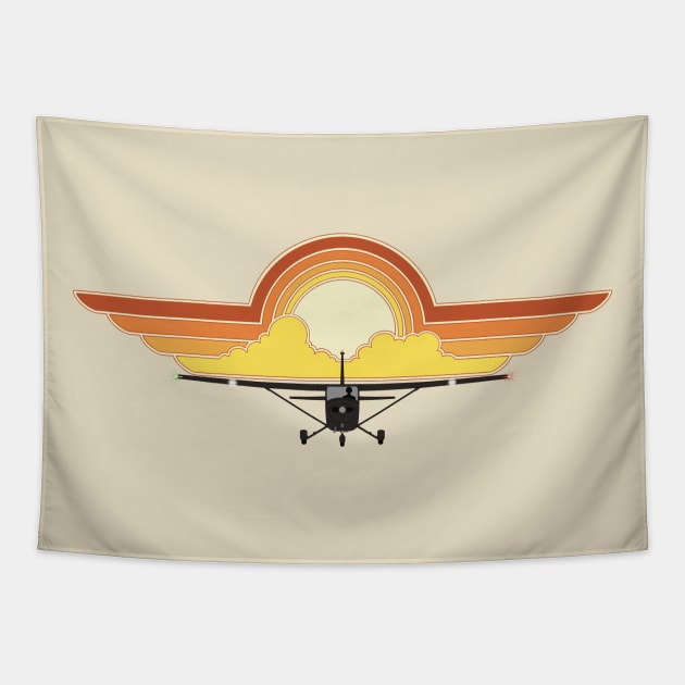 Cessna Sunset Tapestry by Kassi Skye