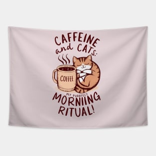 Caffeine and Cats Tapestry