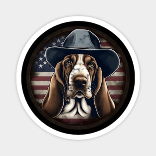 Patriotic Basset Hound Magnet