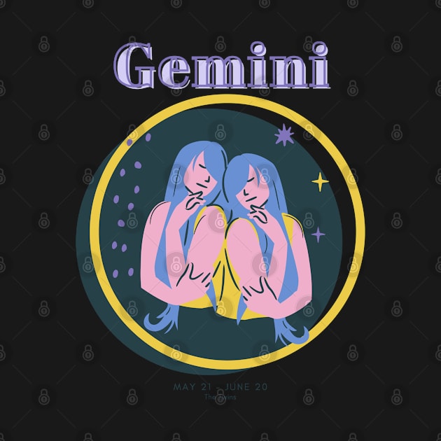 Gemini Zodiac Astrology Symbol T-Shirt by Jaekindacray