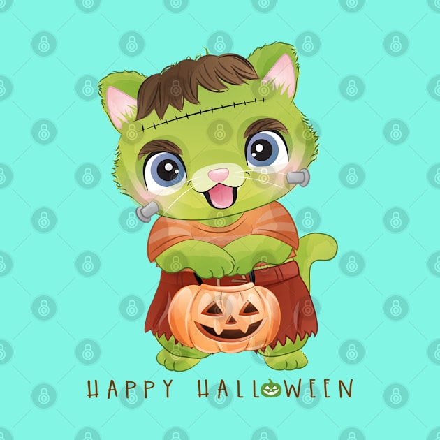 cute kitty for halloween day by sharukhdesign