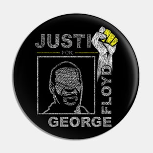 Black Lives Matter Justice For George Floyd No Racism Pin