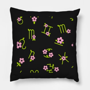 Floral Zodiac  Pattern Pillow
