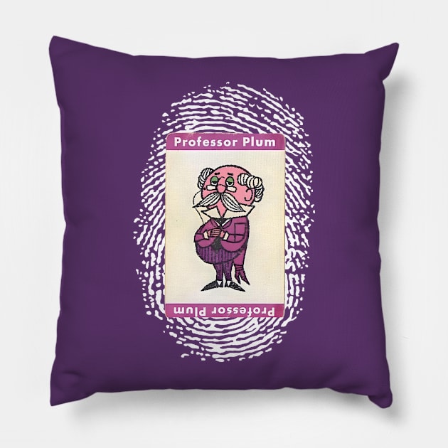 Professor Plum from the Clue Board Game Pillow by Desert Owl Designs