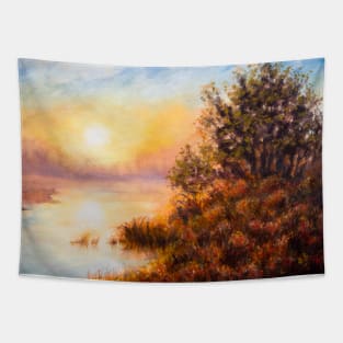 Tranquil sunrise Tapestry