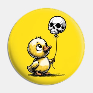 A duck and a skull balloon Pin