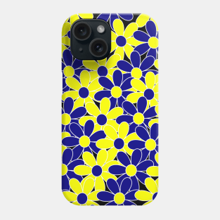 Down Syndrome Blue and Yellow Flower Pattern Phone Case