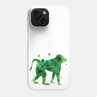 Baboon Watercolor Painting Phone Case