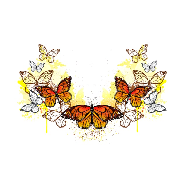 Symmetrical Pattern of Butterflies Monarchs by Blackmoon9