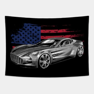 Aston Martin One-77 (2009–2012) Cars Form American Flag Tapestry
