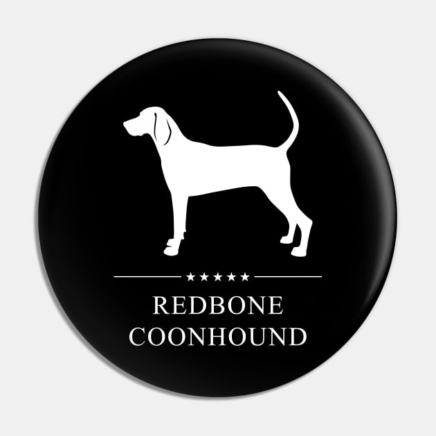 Redbone Coonhound Dog White Silhouette Pin by millersye