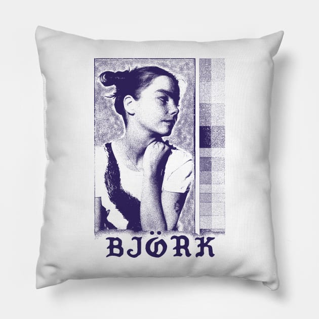 Björk ==== Vintage Look Design Pillow by unknown_pleasures