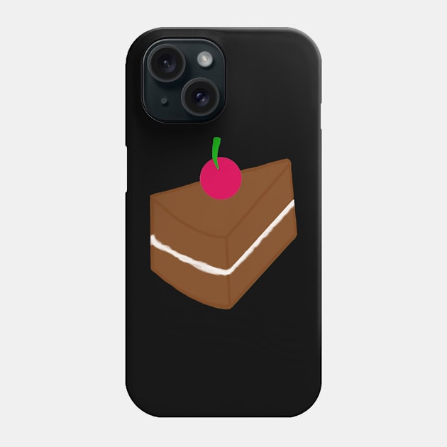 Cute chocolate cake with cherry Phone Case by Cute Stickers And More