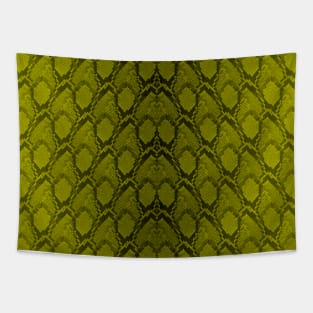 Golden Yellow and Black Python Snake Skin Reptile Scales Tapestry