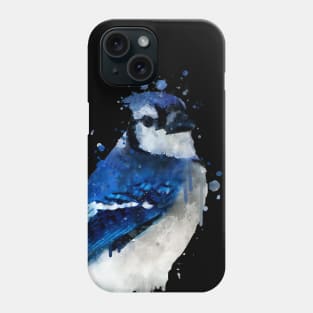 Dramabite Watercolor blue jay bird artistic animal painting Phone Case