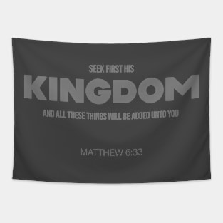 Bible Scripture Matthew 6:33 Quote Grey Tapestry