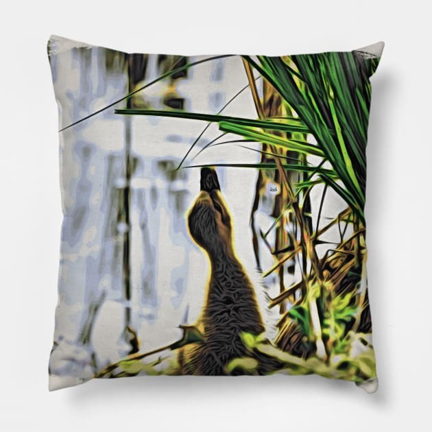 Chick Maléa in the green Pillow by Wolf Art / Swiss Artwork Photography